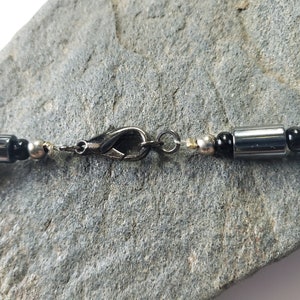 Black Czech Glass Hematite Bead Necklace image 4