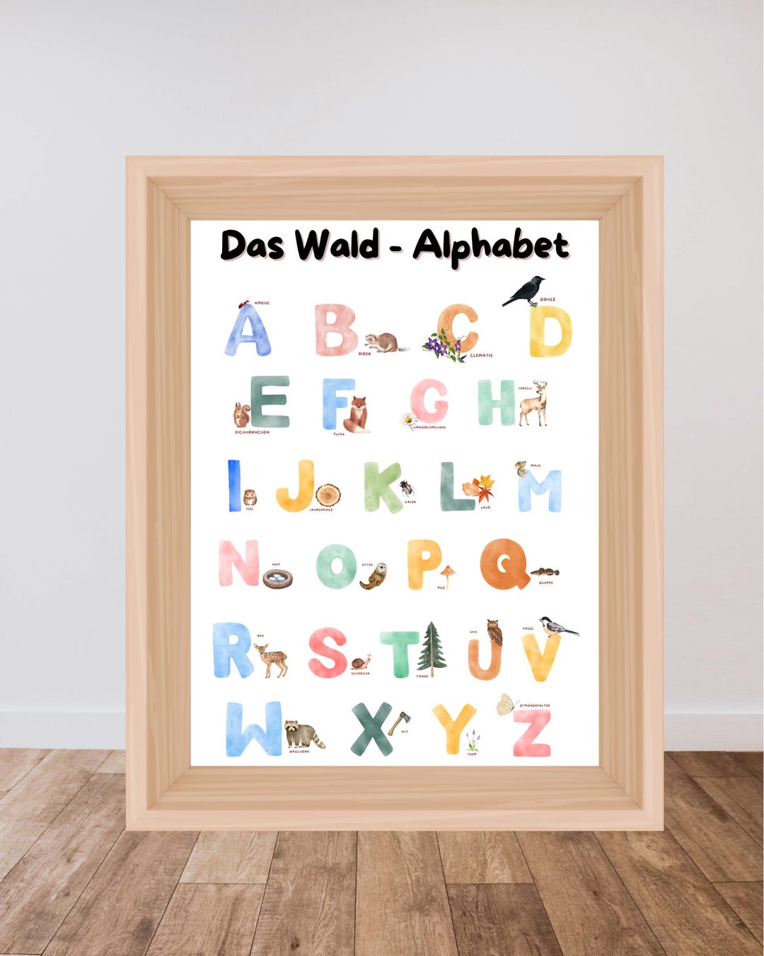 Wald-alphabet Lernposter DEUTSCH - Etsy