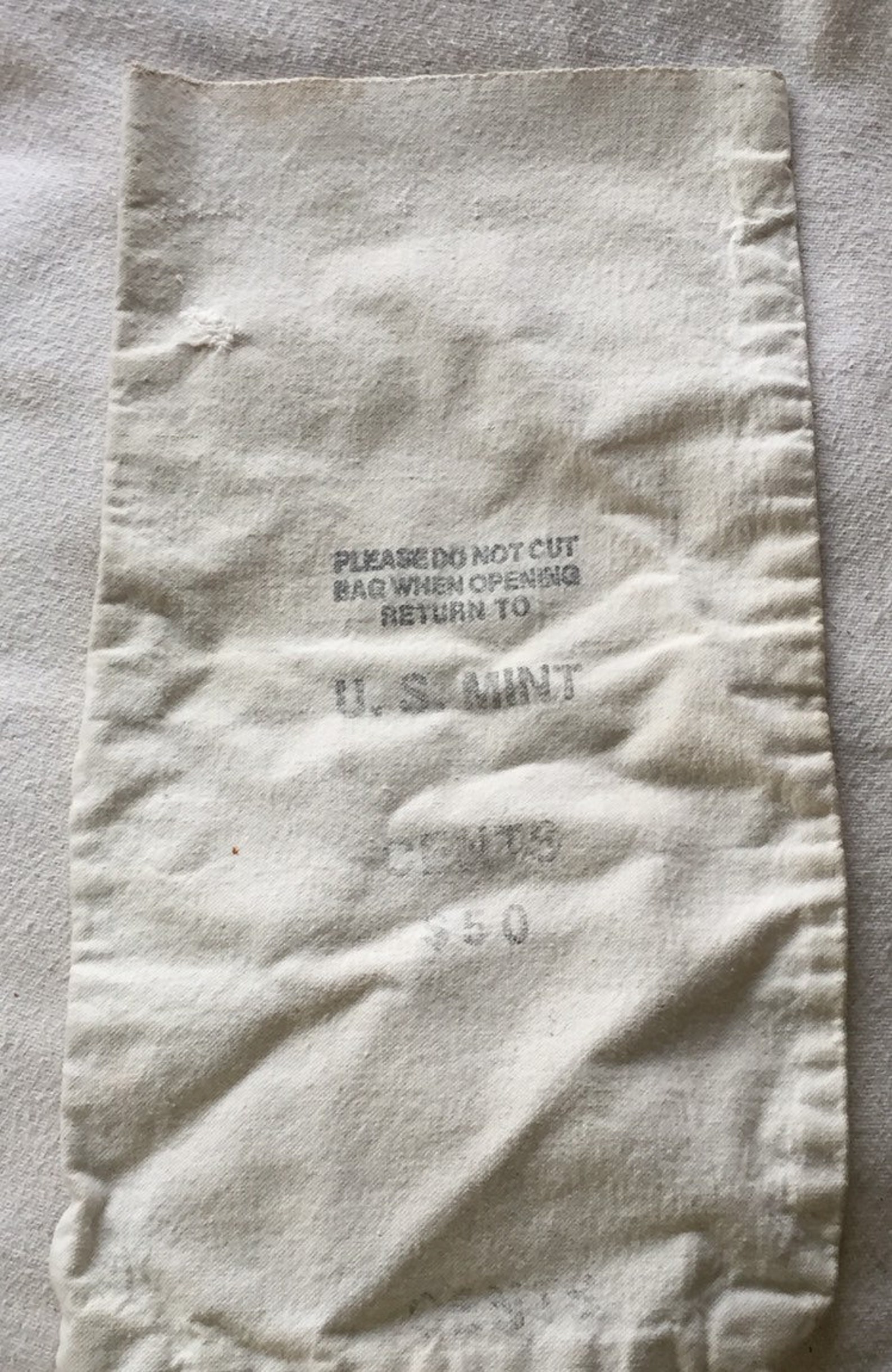 CANVAS MONEY BAG Vintage U S Mint Cash Sack Coins Cents Etsy