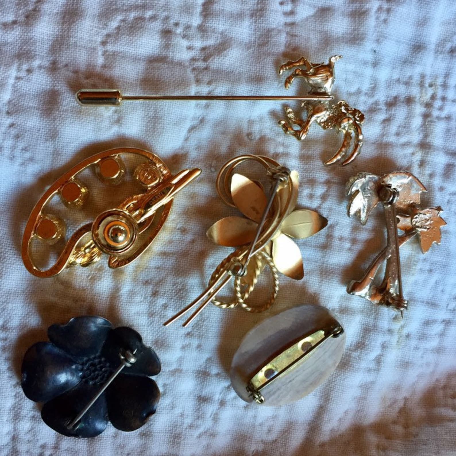 VINTAGE PIN LOT brooches jewelry accessory 6 pins instant Etsy