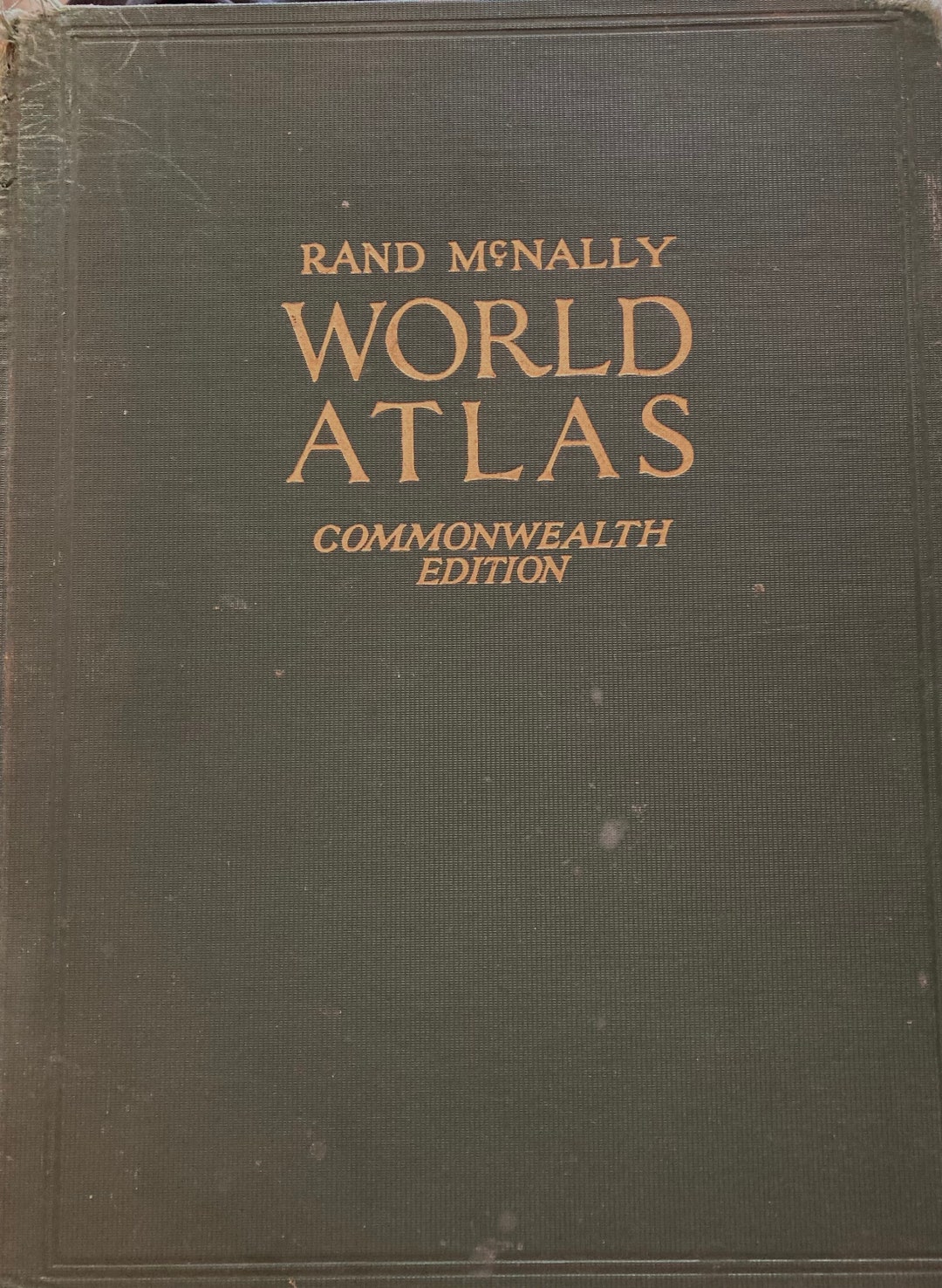 ANTIQUE WORLD ATLAS 1927 Large Book Maps Rand Mcnally Etsy