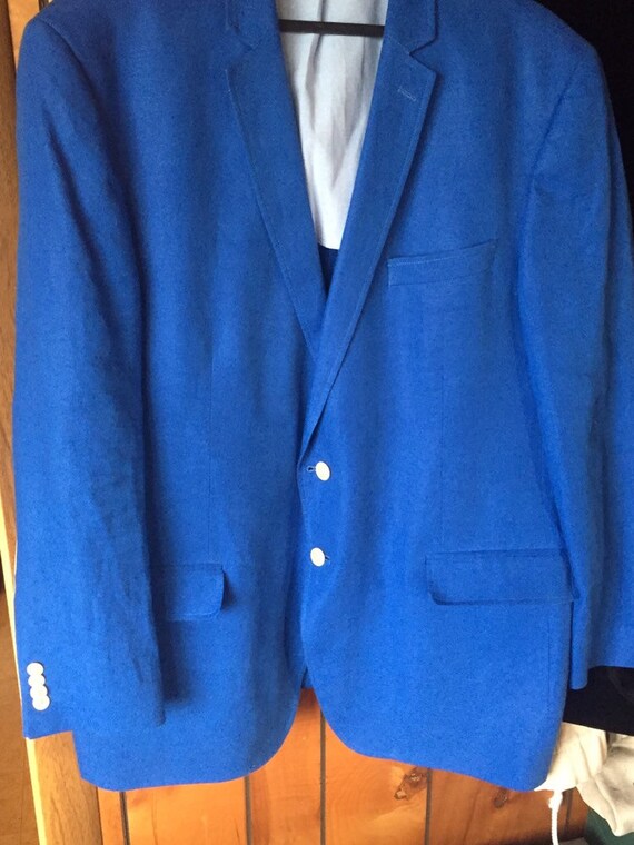 blue designer coat