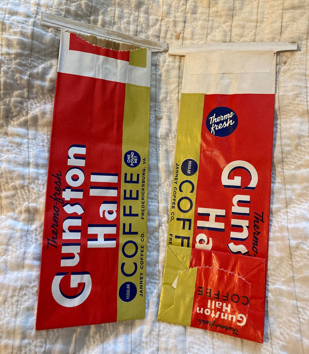 VINTAGE COFFEE BAGS Advertising Collectible Paper Ephemera Pair Lot Etsy