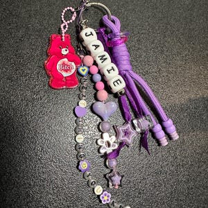 Custom Mixed Media Bag Charm | Personalised Keychain | Deluxe Statement Accessory
