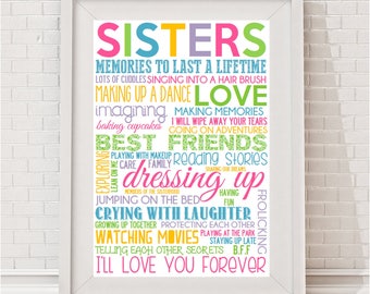 Sisters Typographic Print