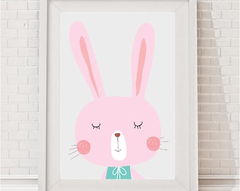 Maisie Sleeping Bunny Nursery Art Print