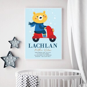 Scooter Bear Birth Print