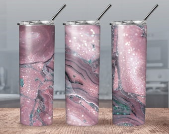 20 oz Skinny tumbler glitter marble wrap tapered straight template digital download sublimation graphics instant download sublimation