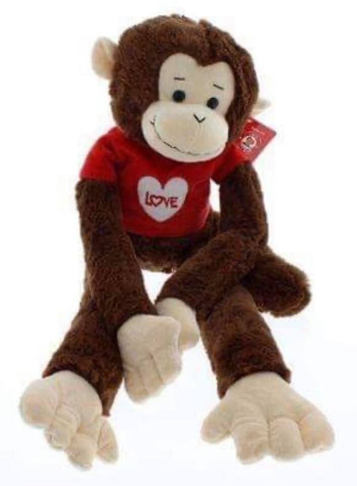 Monkey plush stuffed animal clearance velcro hands and feet Etsy
