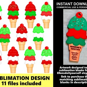 Eistüte Grafik - 11 Dateien enthalten - Sublimationsgrafiken Clip Art - Clipart - Persönlicher und kommerzieller Gebrauch