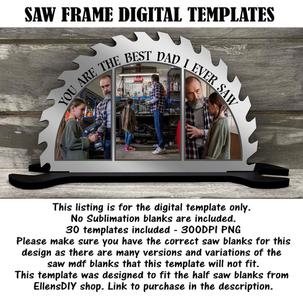 Round Saw Sublimation Design PNG - 30 files included - Sublimation graphic Clip art - clipart Round saw frame Fathers Day
