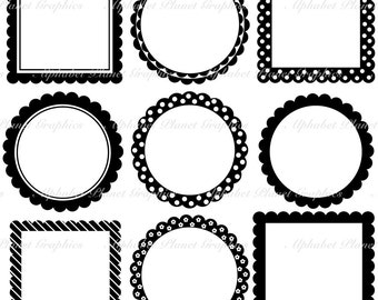 Frame tag embellishment elements digital clip art , personal and commercial use digital download