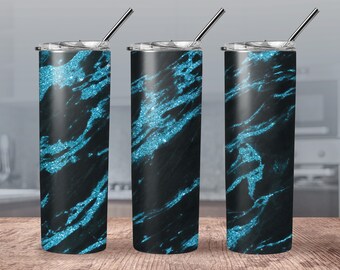 20 oz Skinny tumbler glitter marble wrap tapered straight template digital download sublimation graphics instant download sublimation