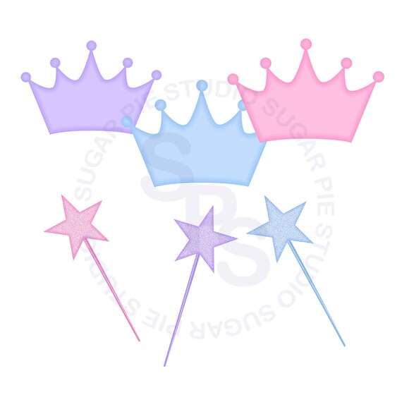 Download Princess Crown and Wands element digital clip art clipart ...