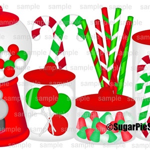 Christmas Gumball candy sweet shop clip art, digital clip art set, personal and commercial use digital download