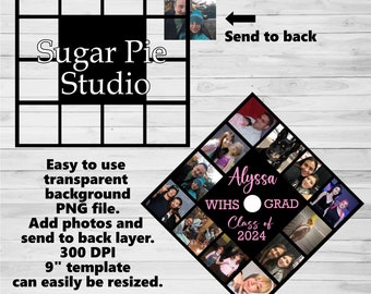 Graduación Cap Topper Diseño PNG Sublimación plantilla Descarga instantánea