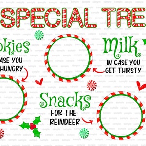Christmas Santa Tray PNG Sublimation - A Special Treat for Santa DIY Milk and Cookies for Santa Design - Cookie plate Commercial Use