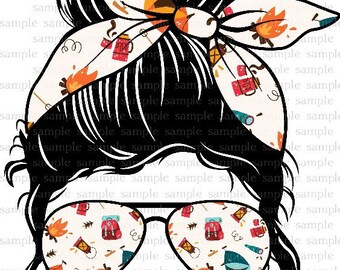 CAMP LIFE Messy Bun Sublimación Diseño Sublimación gráfica Imágenes prediseñadas - clipart Camping Uso personal y comercial