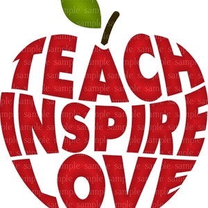 Teach Love Inspire teacher  Design Sublimation graphic Clip art - clipart  Personal & Commerical use