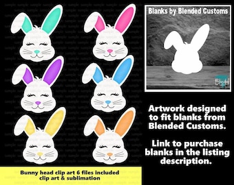 Bunny Rabbit Clip art Sublimation Design - 6 files included - Bunny Rabbit tags - Sublimation graphic Clip art - Personal & Commercial use