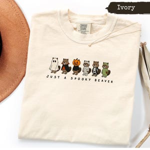 Spooky Beaver Halloween Shirt, Cute Animal Fall Tee, Funny Ghost Vampire Pumpkin Mummy Skeleton Zombie Beaver, Seasonal Crewneck Shirt
