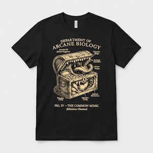 Arcane Biology Mimic Chest T-Shirt | Tabletop RPG Anatomy Apparel | Fantasy Monster Hunter Gift