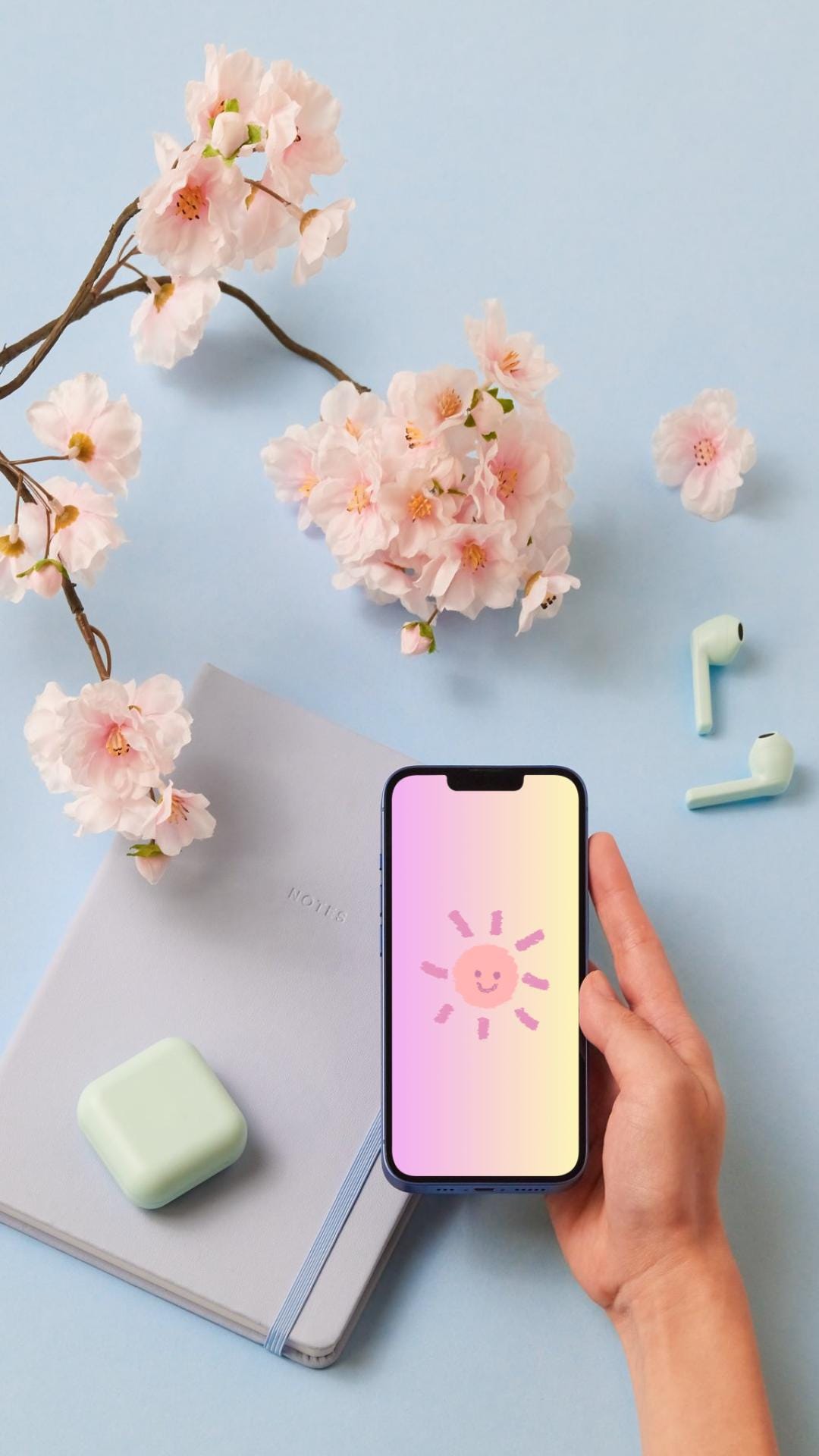 Cute Minimal Wallpaper /aesthetic Phone Background / Gentle Sun iPhone