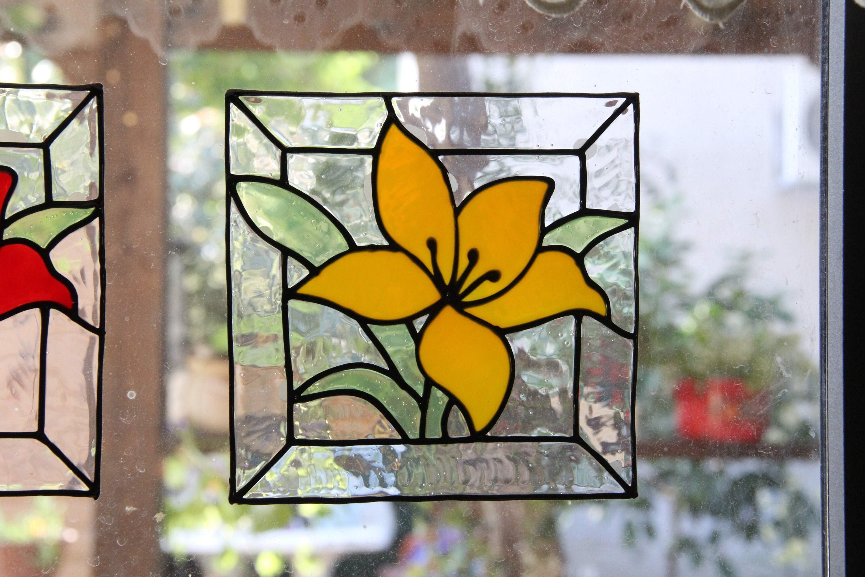 Yellow Flower Stained Glass Window Cling Suncatcher Etsy Singapore Yellow Flower Stained Glass Window Cling Suncatcher Etsy Singapore