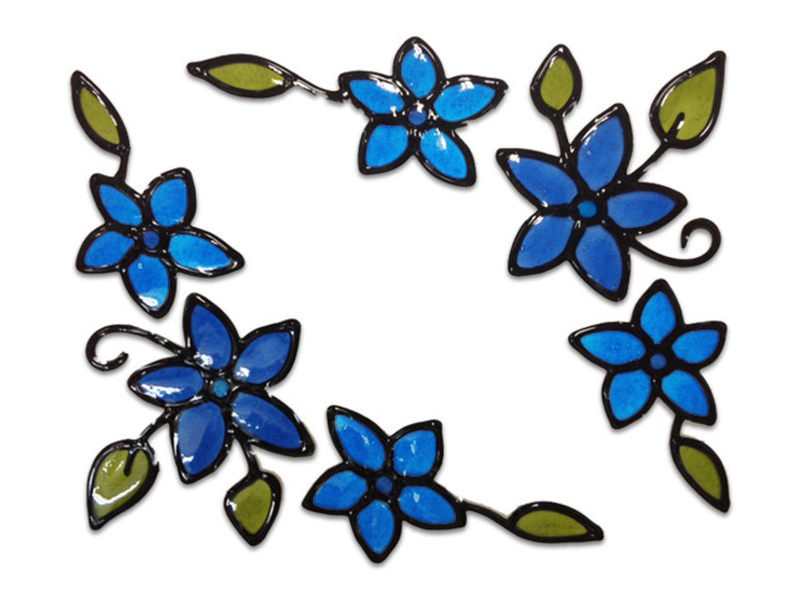 Stained glass cling Window stickers set 2 diamonds and 4 Etsy