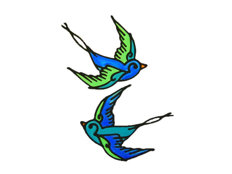 Birds Stained glass window sticker home decoration Etsy