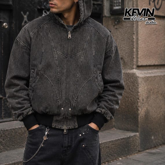 Oversized Hooded Jacket | Washed Zip Up Coat | Winter Fashion | Retro Streetwear Style
