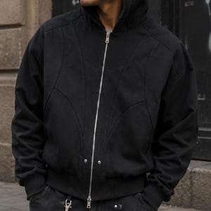 Oversized Hooded Jacket | Washed Zip Up Outerwear | Winter Fashion | Retro Streetwear Style

Oversized hooded jacket with washed retro streetwear style