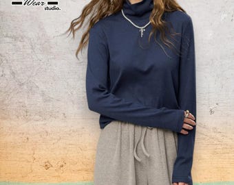 Slim Turtleneck Pullover | Casual Long Sleeve Top | Chic Layering Streetwear