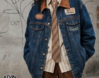 Oversized Denim Jacket | Loose Fit Top Layer | Daily Wear | Y2K Streetwear Style