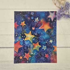 Rainbow Stars Polymer Clay Water-Soluble Soluble Transfer| Handmade supplies | Polymer Clay Transfer Image