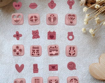 Valentine's Day Mini Clay Cutter Set 12mm  | 3d printed earring tool