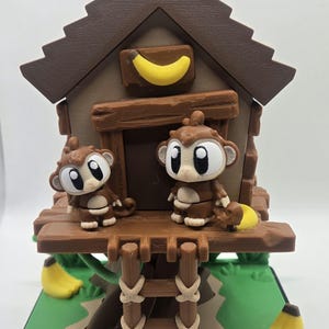 Articulated Monkey Treehouse Fidget Toy | 3D Printed Desk Companion