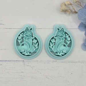 Folk Art Fox B Polymer Clay Cutter Set |  Nordic Style Animal Clay Earring Tool