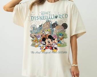 Retro Walt DisneyWorld Comfort Colors Shirt, 90s Magic Kingdom Merch, The Most Magical Place On Earth Tee, Disneyland Mickey Gifts Shirt