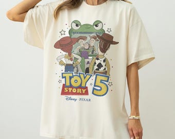 Camiseta retro Disney Toy Story 5 colores cómodos, camiseta Woody Buzz Lightyear Lilypad, camisetas Lilypad Toy Story, camiseta de la película Disney, camiseta Disney 2026
