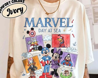 Zabawna koszulka Marvel Day At Sea Miki i Przyjaciele, koszulka Disney Superhero Cruise Squad, koszulka Avengers Cruise Line, wymarzona wycieczka rodzinna 2026
