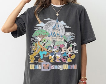 Retro Walt Disneyworld Comfort Colors Shirt, Vintage Disney World Shirt, Mickey And Friends Shirts, Disney Matching Tee, Disneyland 2026 Tee