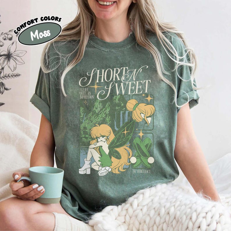 Camiseta corta y dulce de Campanilla, camiseta vintage de hadas de Disney, camiseta retro de anime de Campanilla, camiseta "Dejo una gran impresión", camiseta de regalo de Disney imagen 5