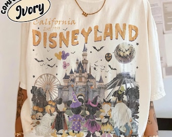 Koszulka Comfort Colors® Vintage Disneyland Halloween, Koszulka Spookiest Place On Earth, Koszulka Myszka Miki i Przyjaciele Halloween, Koszulka na imprezę Halloween