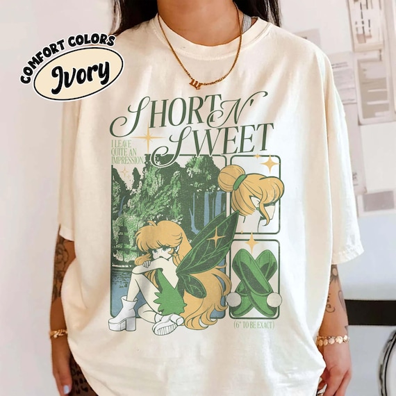 Tinker Bell Short N Sweet Shirt, Vintage Disney Fairy Tee, Retro Tinkerbell Anime shirt, I Leave Quite An Impression Shirt, Disney Gift Tee