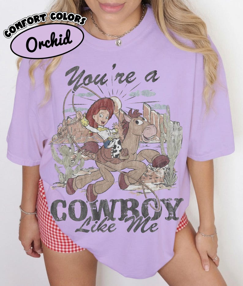 Toy Story Cowgirl Like Me Shirt, Jessie Western Graphic Tee, Woody Cowboy Like Me Shirt, Disney Family Vacation, Pixar Inspired Cowgirl Tee image 6