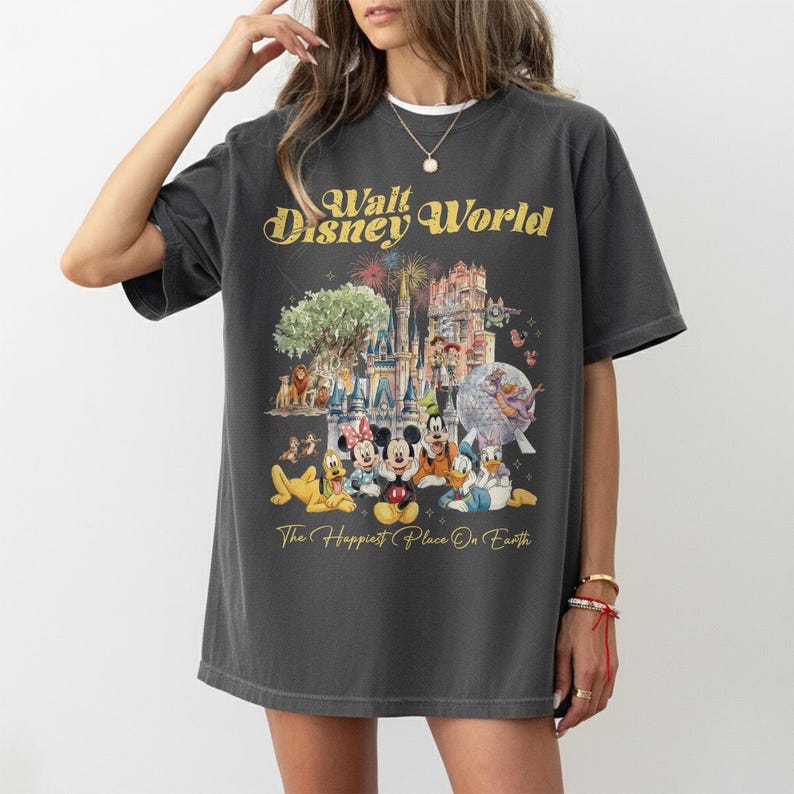 Walt Disney World Shirt, Retro Disney Tee, Mickey And Friends Epcot, Magic Kingdom Tee, Epcot 1982 Tee, Disney Vacation Family 2026 image 2