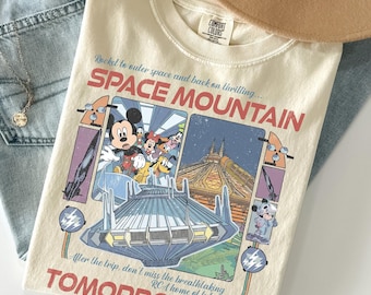 Vintage Disney Mickey & Friends Space Mountain-tröja, Tomorrowland Magic Kingdom-tröja, Mickey Ride Team matchande tröjor, Disneyland-familjeresa