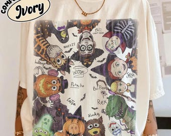 Camiseta retro de Toy Story para Halloween, camiseta de Woody, Buzz Lightyear, Jessie, Rex y Bullseye, Disney Pixar Halloween Vacation, viaje familiar de la temporada de Halloween