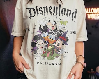Comfort Colors Vintage Disneyland Halloween Shirt, Mickey and Friends Spooky Season Tee, Disneyland Est 1955 California Family Trip 2026